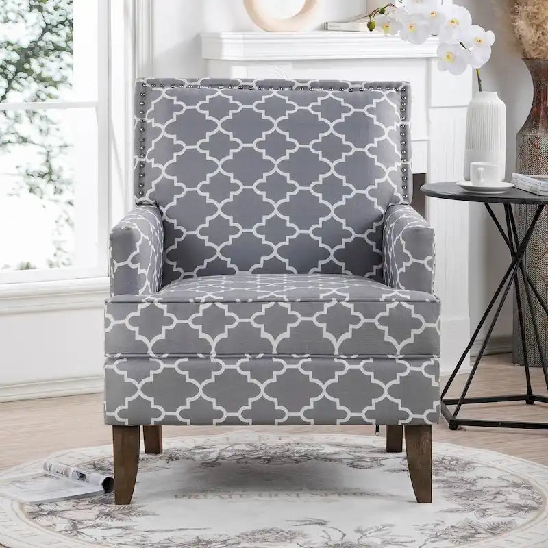 GDFStudio - Bella Modern Accent Chair for Living Room with Birch Legs and Comfortable Fabric Upholstery