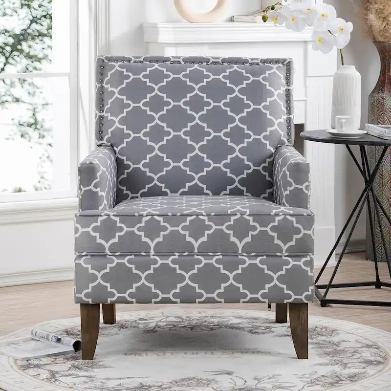 GDFStudio - Bella Modern Accent Chair for Living Room with Birch Legs and Comfortable Fabric Upholstery