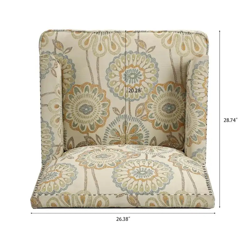 Modern Accent Chair for Living Room with Birch Legs and Comfortable Fabric Upholstery