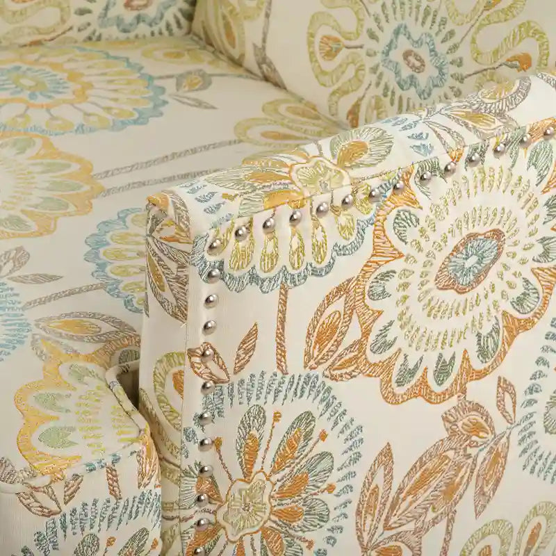 Modern Accent Chair for Living Room with Birch Legs and Comfortable Fabric Upholstery