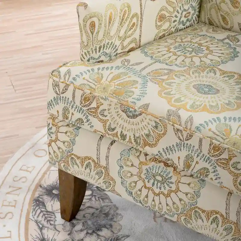 Modern Accent Chair for Living Room with Birch Legs and Comfortable Fabric Upholstery
