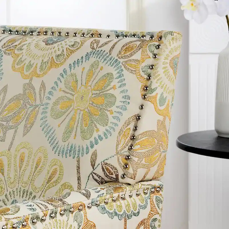 Modern Accent Chair for Living Room with Birch Legs and Comfortable Fabric Upholstery