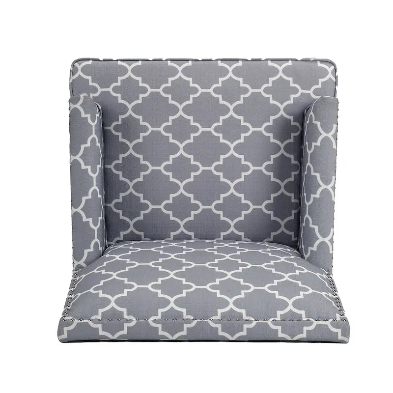 Modern Accent Chair for Living Room with Birch Legs and Comfortable Fabric Upholstery