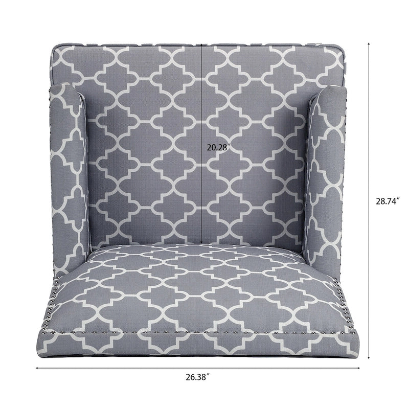 Modern Accent Chair for Living Room with Birch Legs and Comfortable Fabric Upholstery