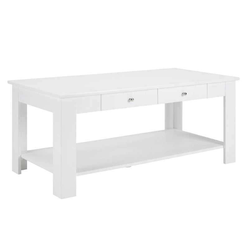 2 Drawer Coffee Table with Shelf