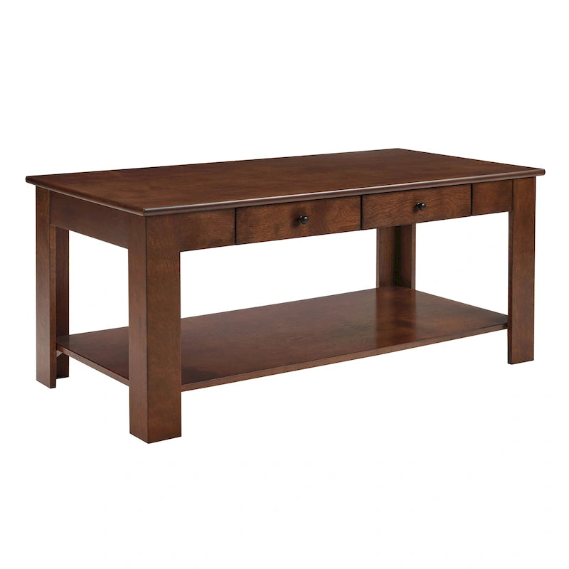 2 Drawer Coffee Table with Shelf