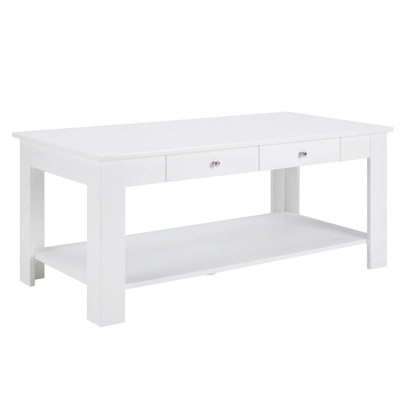 2 Drawer Coffee Table with Shelf
