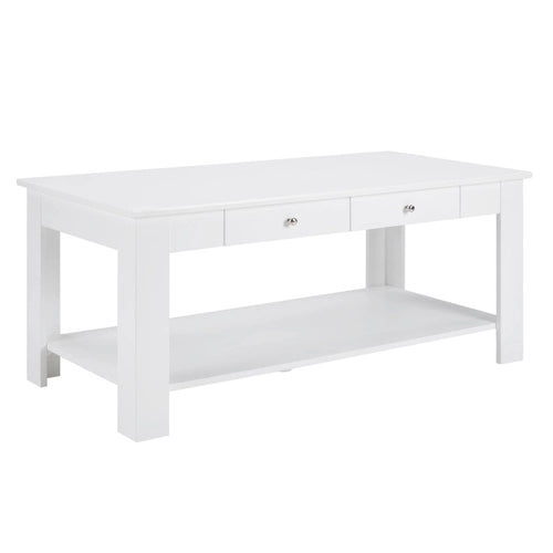 2 Drawer Coffee Table with Shelf