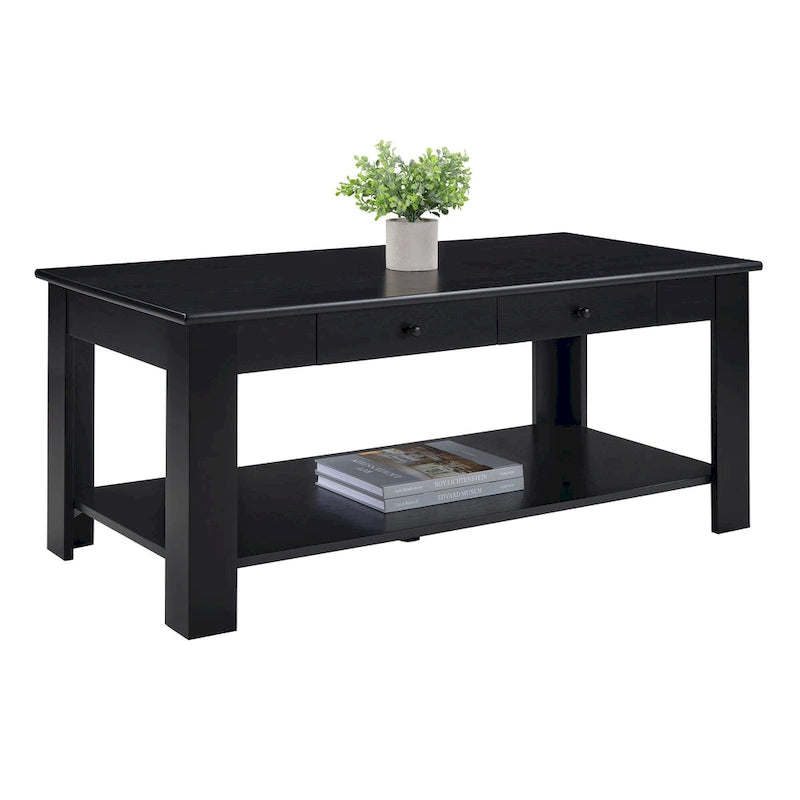 2 Drawer Coffee Table with Shelf