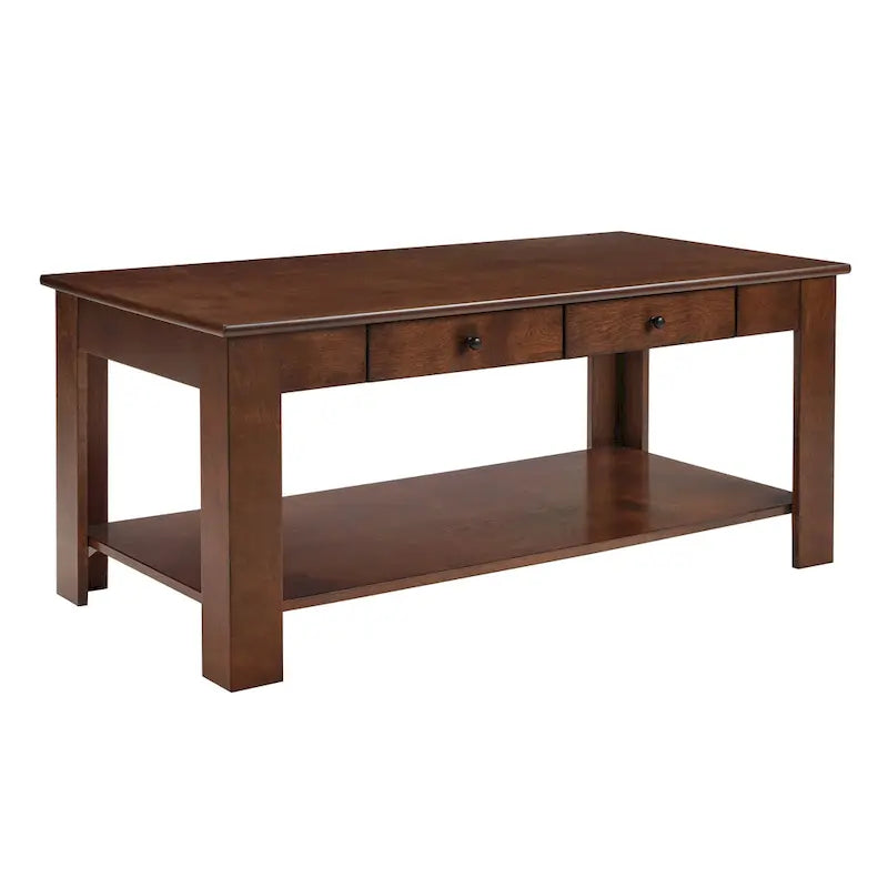 2 Drawer Coffee Table with Shelf