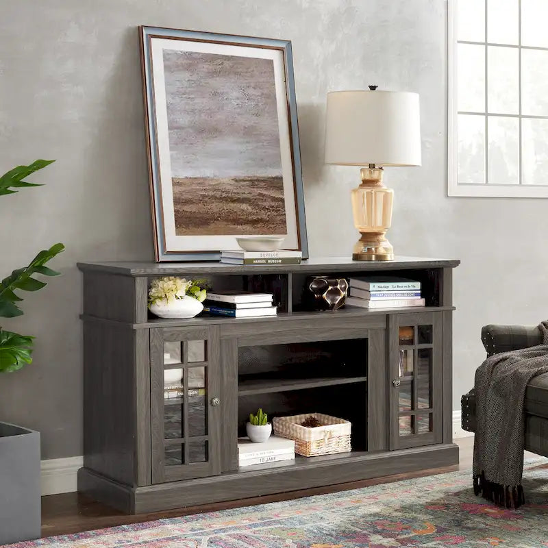 58 Classic TV Stand with Open & Closed Storage for TVs Up to 65