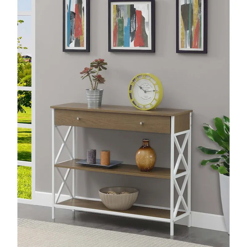 1 Drawer Console Table with Shelves