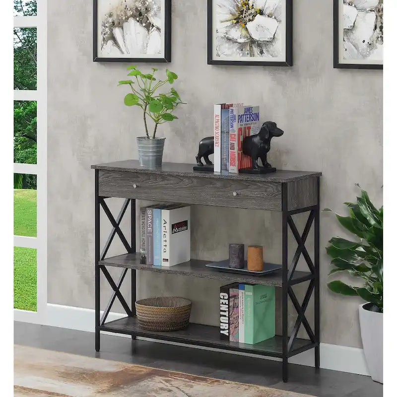 1 Drawer Console Table with Shelves