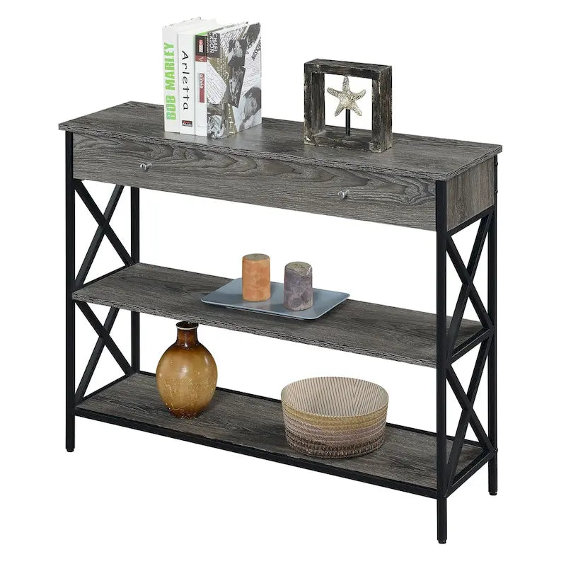 1 Drawer Console Table with Shelves