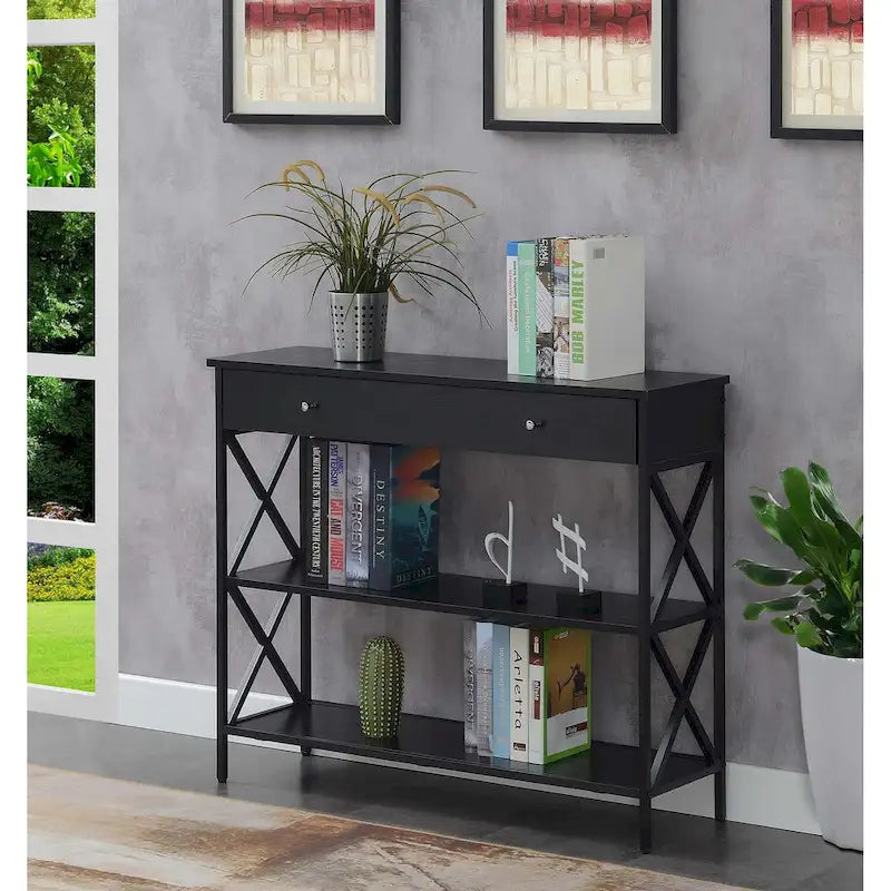 1 Drawer Console Table with Shelves