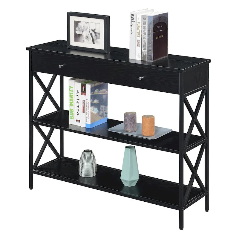 1 Drawer Console Table with Shelves