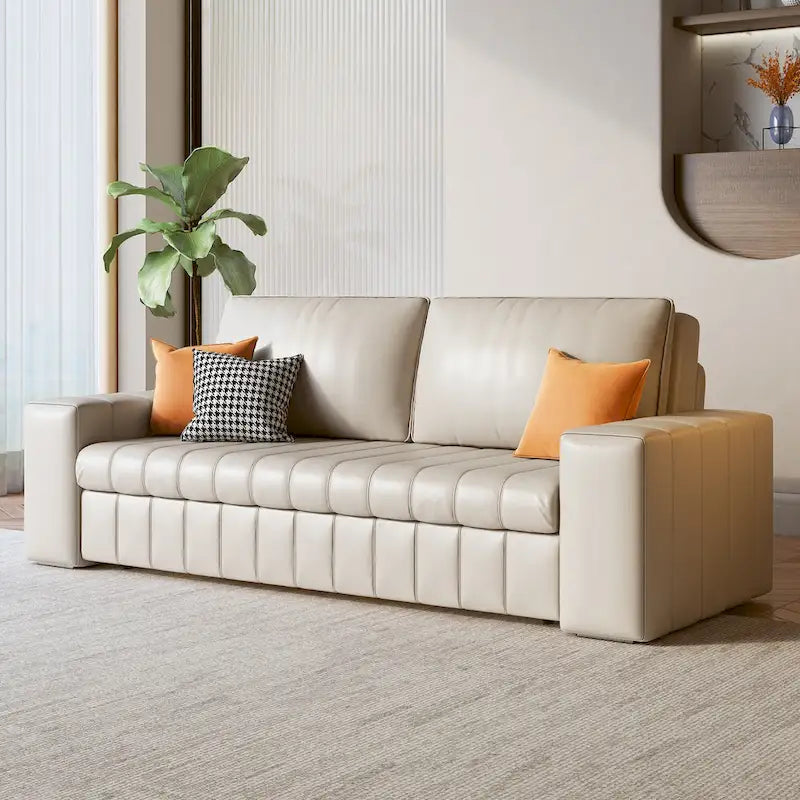 Modern Upholstered Loveseat Sleeper Sofa Bed with Storage