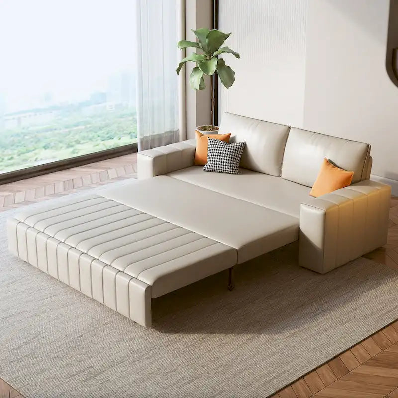 Modern Upholstered Loveseat Sleeper Sofa Bed with Storage