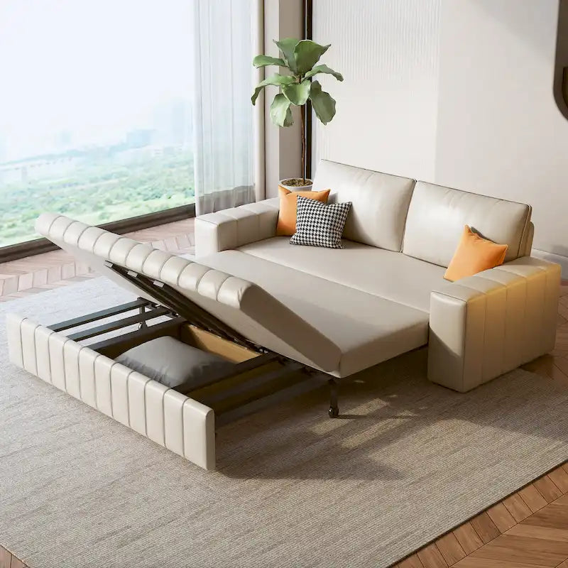 Modern Upholstered Loveseat Sleeper Sofa Bed with Storage