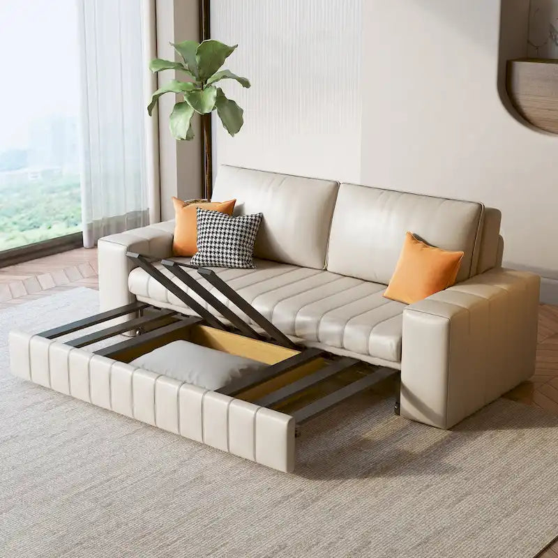 Modern Upholstered Loveseat Sleeper Sofa Bed with Storage