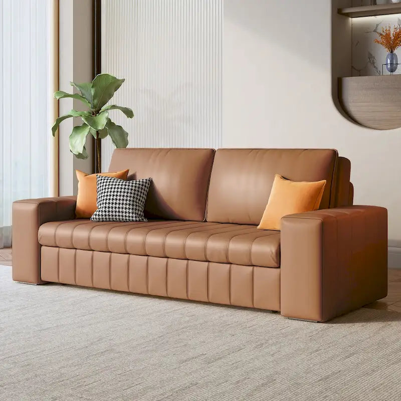 Modern Upholstered Loveseat Sleeper Sofa Bed with Storage