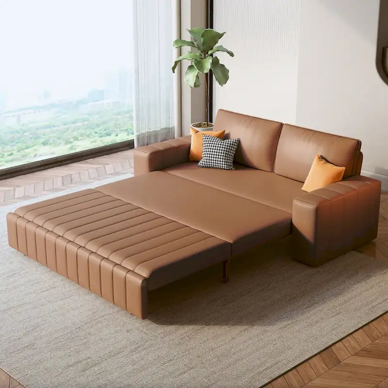 Modern Upholstered Loveseat Sleeper Sofa Bed with Storage