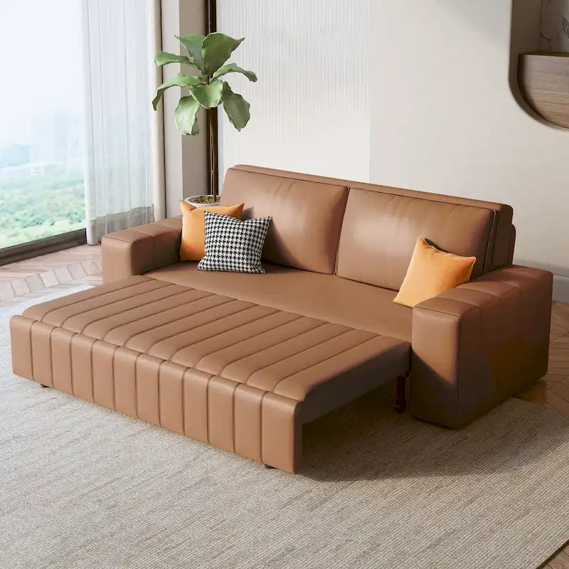 Modern Upholstered Loveseat Sleeper Sofa Bed with Storage
