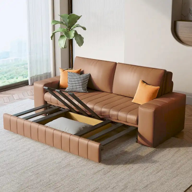 Modern Upholstered Loveseat Sleeper Sofa Bed with Storage
