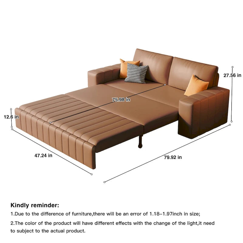 Modern Upholstered Loveseat Sleeper Sofa Bed with Storage
