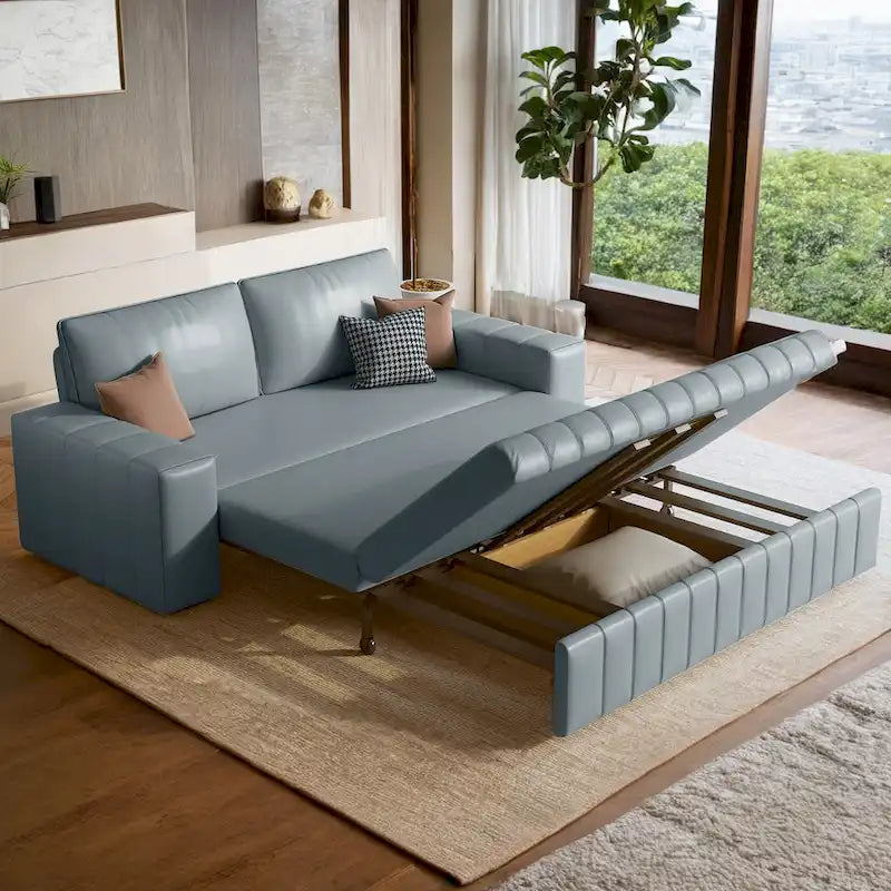 Modern Upholstered Loveseat Sleeper Sofa Bed with Storage