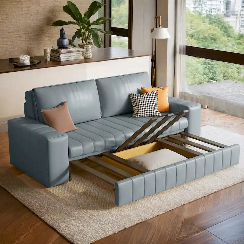 Modern Upholstered Loveseat Sleeper Sofa Bed with Storage