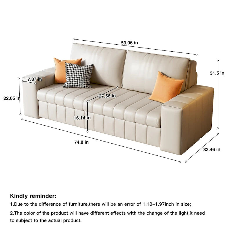 Modern Upholstered Loveseat Sleeper Sofa Bed with Storage