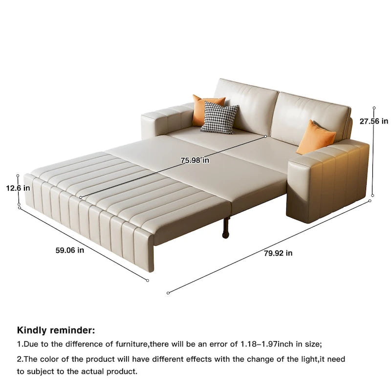 Modern Upholstered Loveseat Sleeper Sofa Bed with Storage
