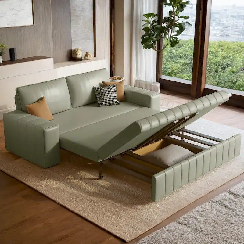 Modern Upholstered Loveseat Sleeper Sofa Bed with Storage