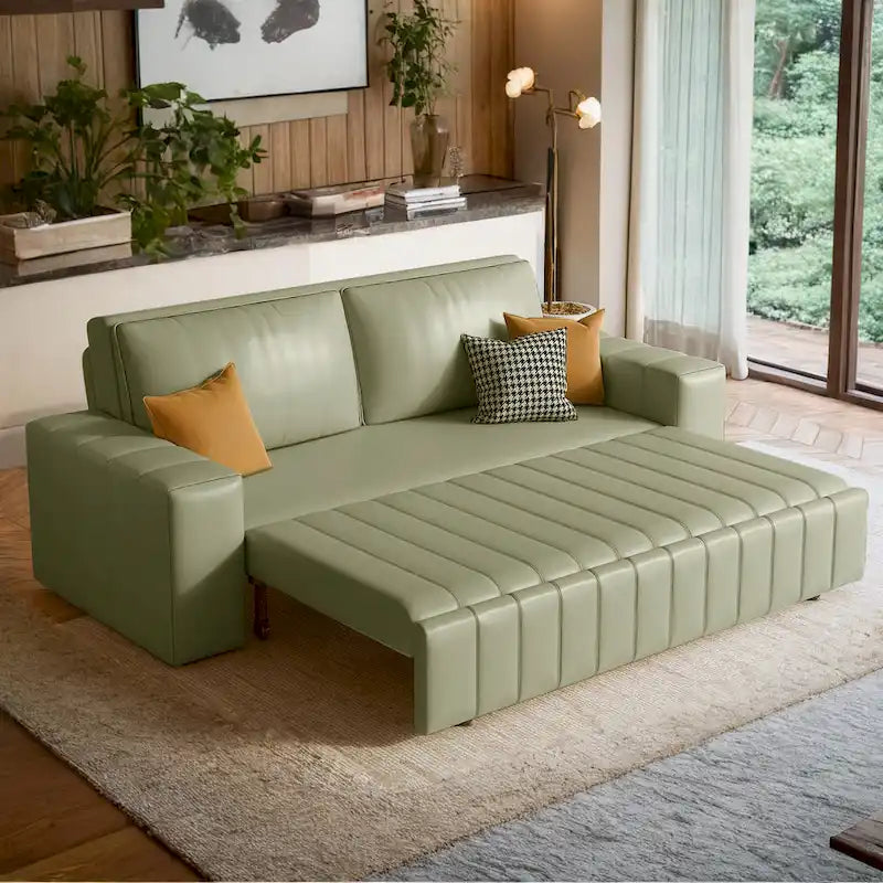 Modern Upholstered Loveseat Sleeper Sofa Bed with Storage