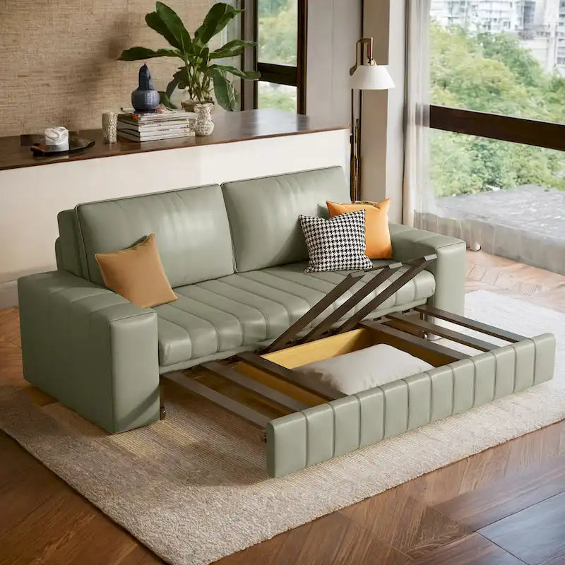 Modern Upholstered Loveseat Sleeper Sofa Bed with Storage
