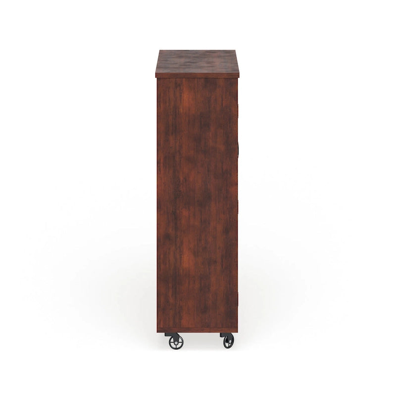 Layson Transitional Walnut 5-shelf Mobile Cabinet