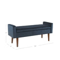 Velvet Storage Bench - Dark Navy