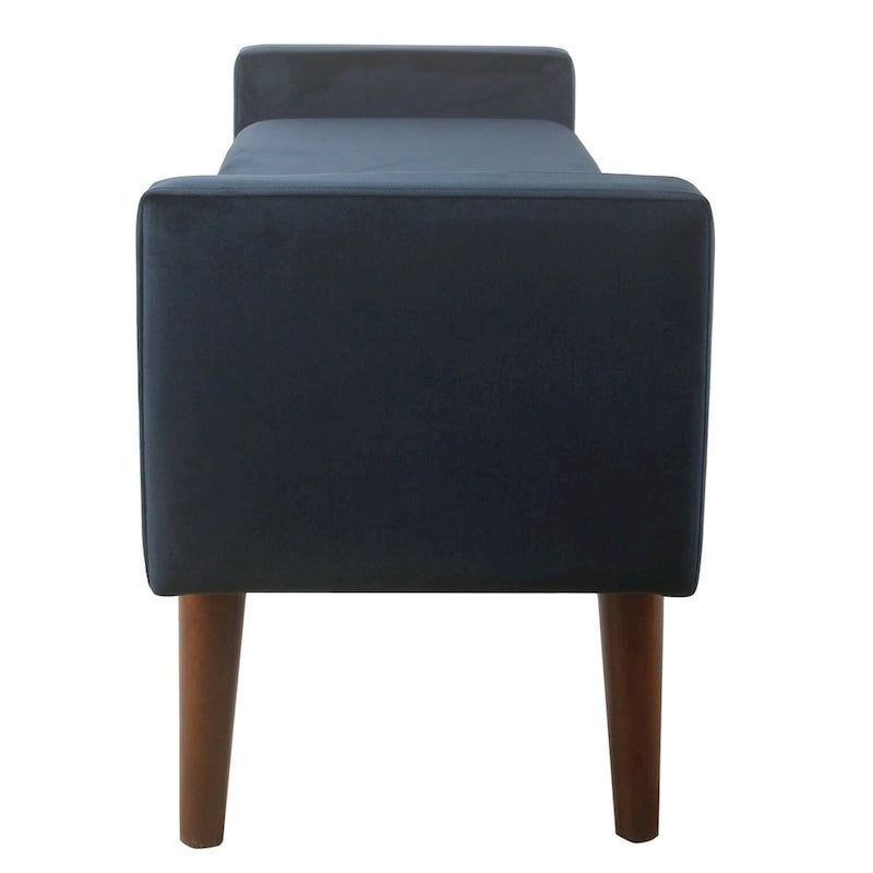Velvet Storage Bench - Dark Navy