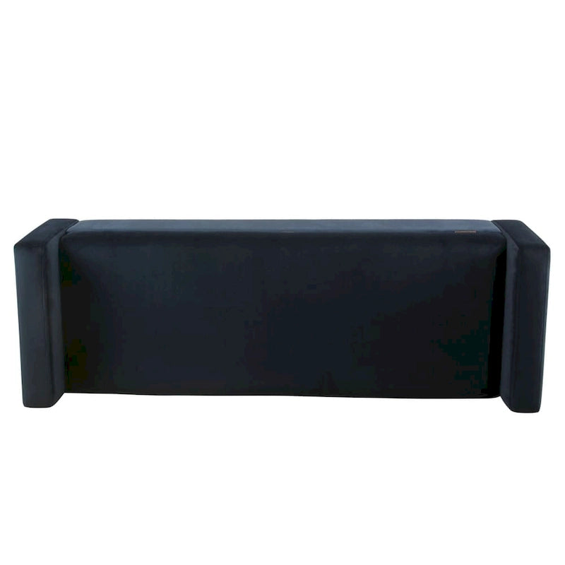 Velvet Storage Bench - Dark Navy