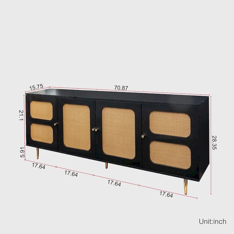 Rattan Sideboard Buffet Cabinet