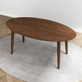 Mid Century 67-inch Oval Solid Wood Dining Table in Brown - 67 inches