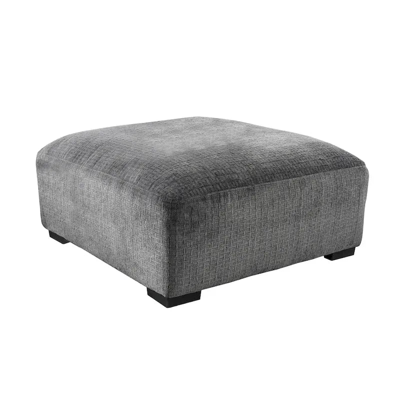 Contemporary Chenille Padded Cocktail Ottoman