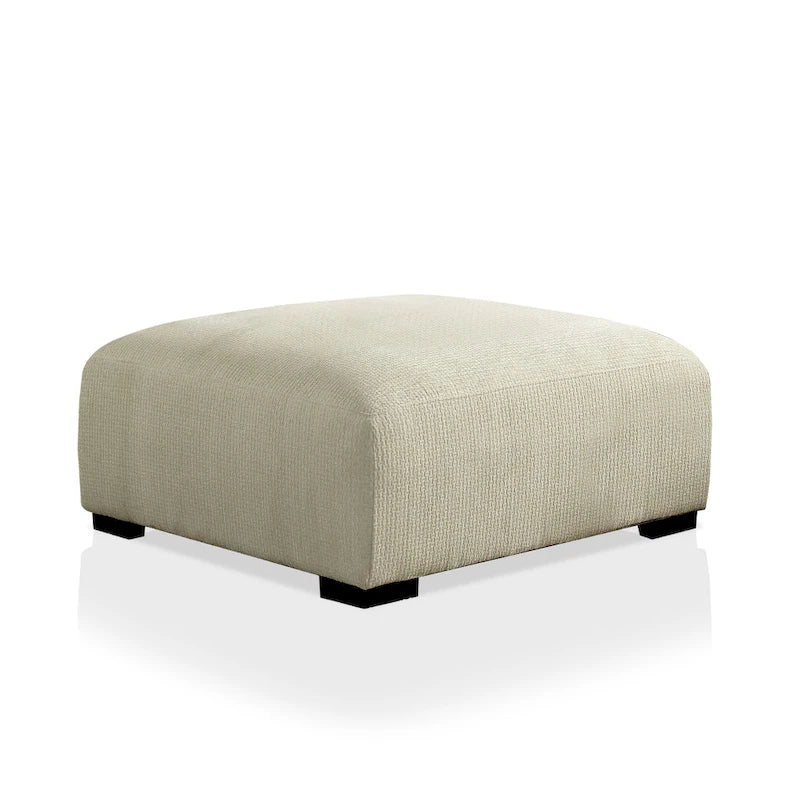 Contemporary Chenille Padded Cocktail Ottoman