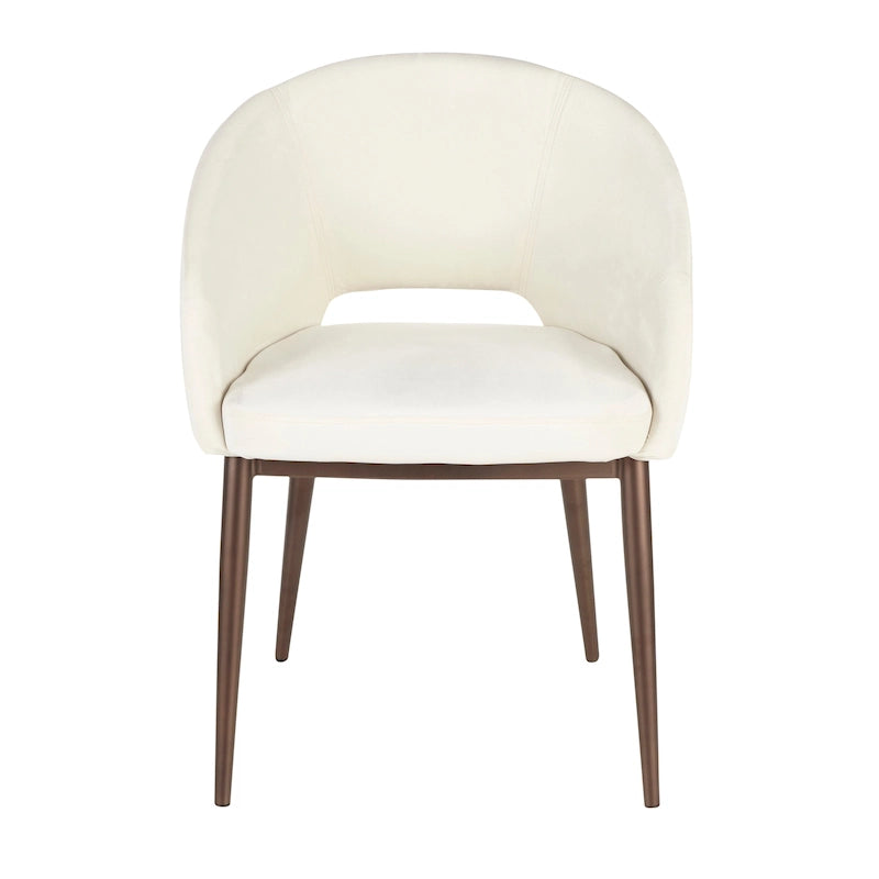 Upholstered Dining Chair with Copper Metal Legs