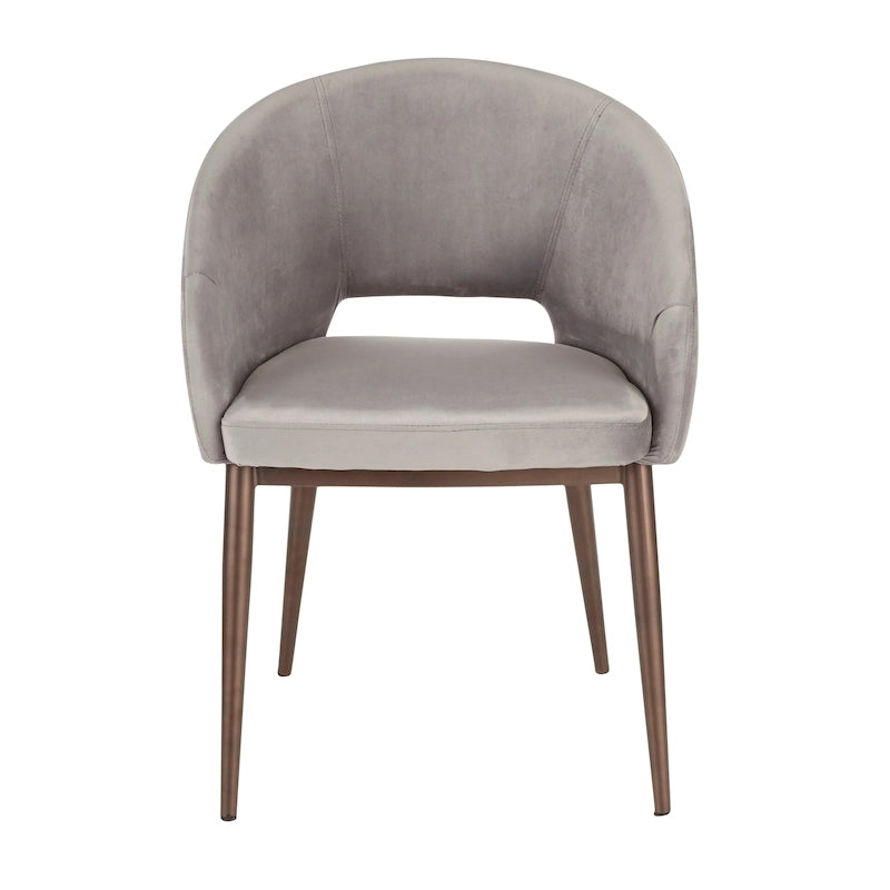 Upholstered Dining Chair with Copper Metal Legs