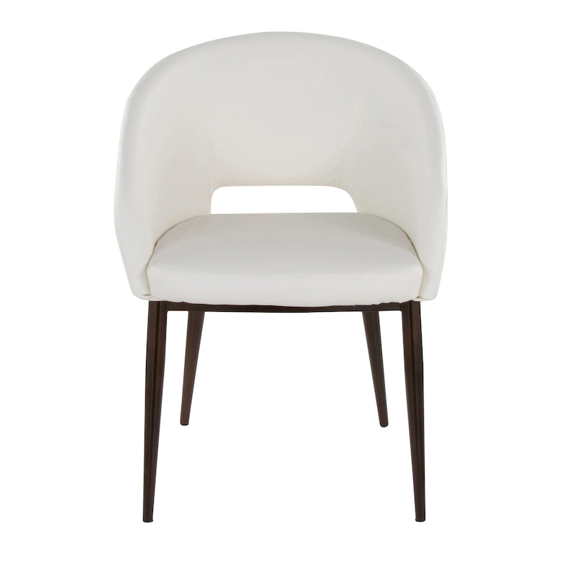 Upholstered Dining Chair with Copper Metal Legs