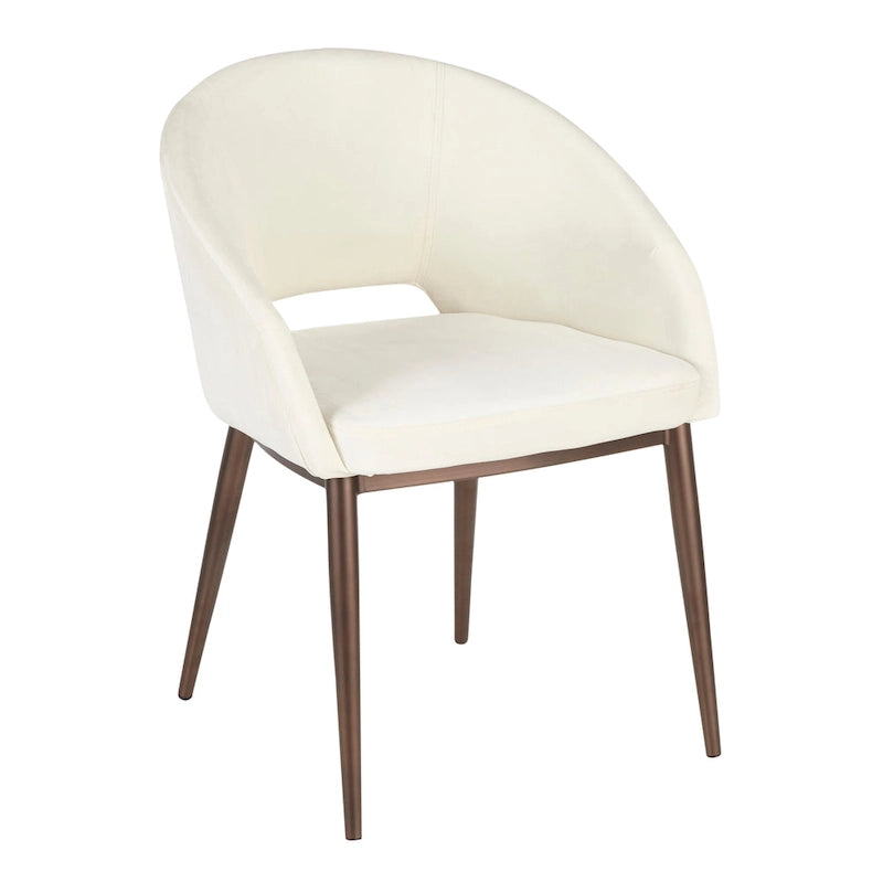 Upholstered Dining Chair with Copper Metal Legs