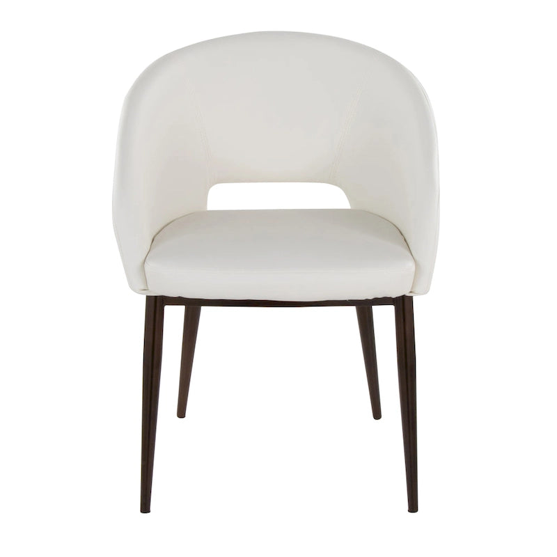 Upholstered Dining Chair with Copper Metal Legs