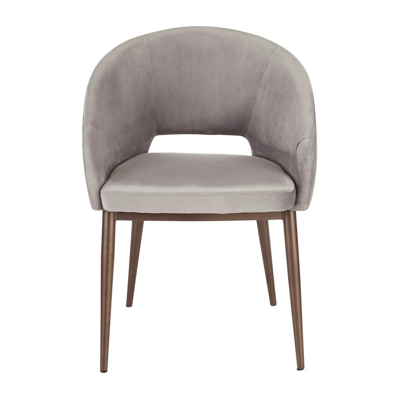 Upholstered Dining Chair with Copper Metal Legs